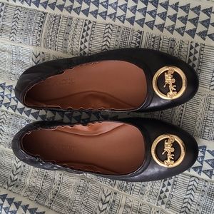 Coach Leather Georgie Logo flats